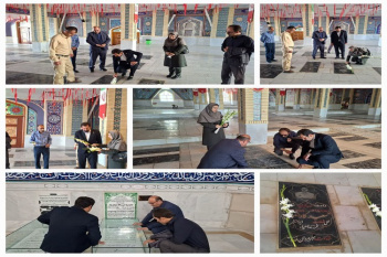 گلباران مزار شهدا توسط جهادگران جهاد‌دانشگاهی خراسان‌شمالی